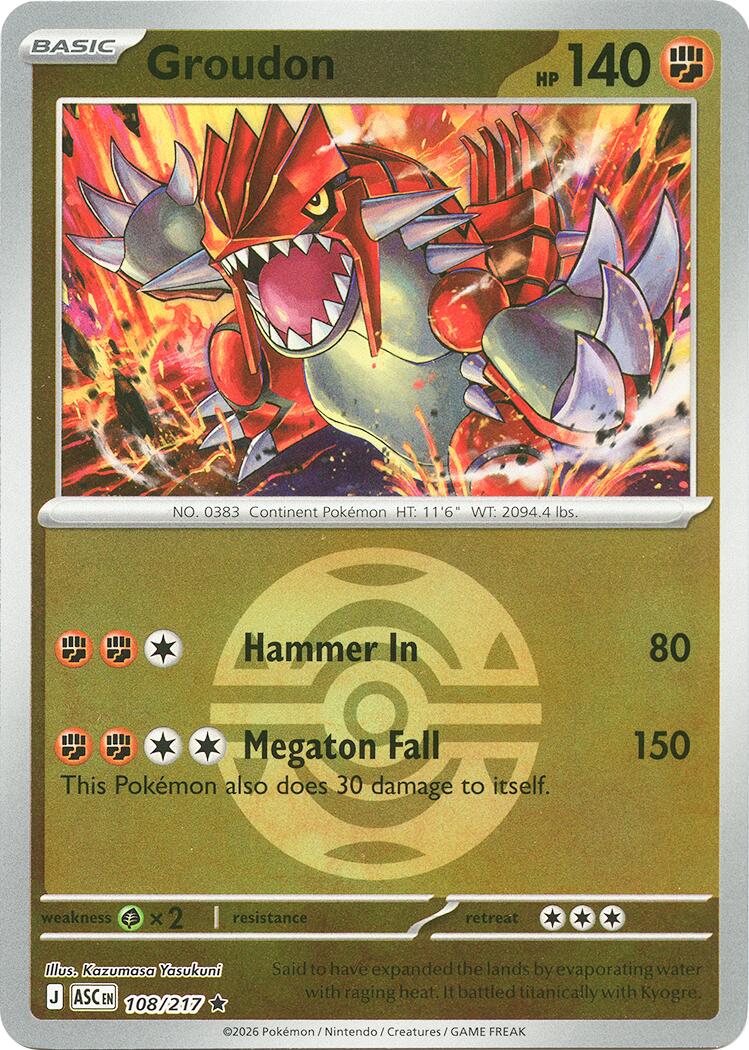 Groudon (108/217) (Dusk Ball) [Mega Evolution: Ascended Heroes] | Exor Games New Glasgow