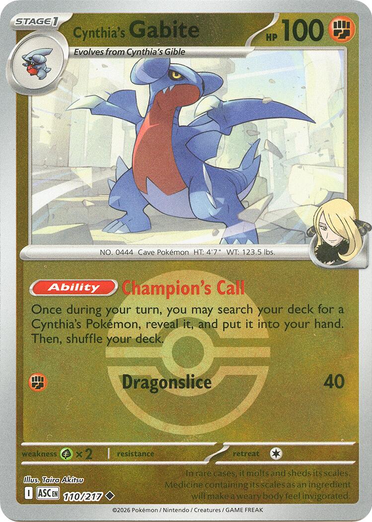 Cynthia's Gabite (110/217) (Poke Ball) [Mega Evolution: Ascended Heroes] | Exor Games New Glasgow