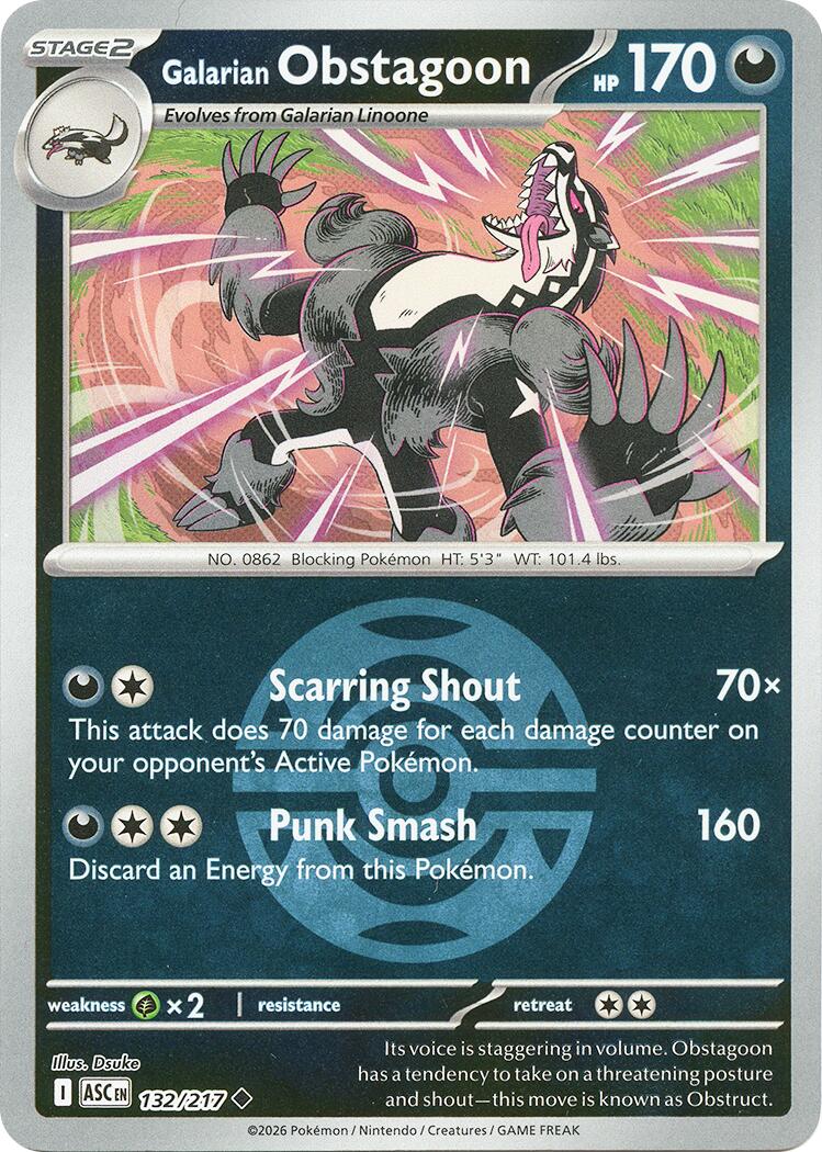 Galarian Obstagoon (132/217) (Dusk Ball) [Mega Evolution: Ascended Heroes] | Exor Games New Glasgow