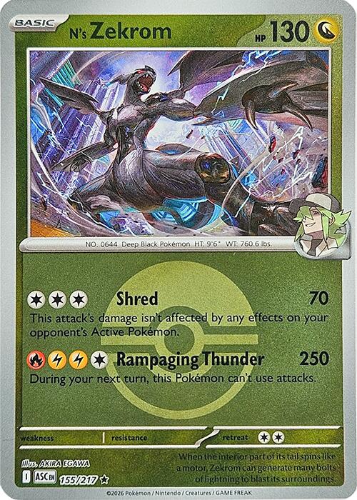 N's Zekrom (155/217) (Poke Ball) [Mega Evolution: Ascended Heroes] | Exor Games New Glasgow