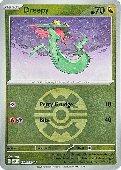 Dreepy (158/217) (Quick Ball) [Mega Evolution: Ascended Heroes] | Exor Games New Glasgow