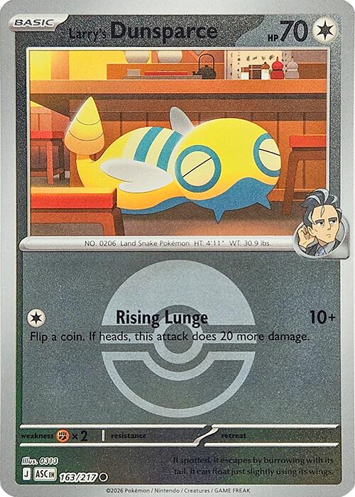 Larry's Dunsparce (163/217) (Poke Ball) [Mega Evolution: Ascended Heroes] | Exor Games New Glasgow