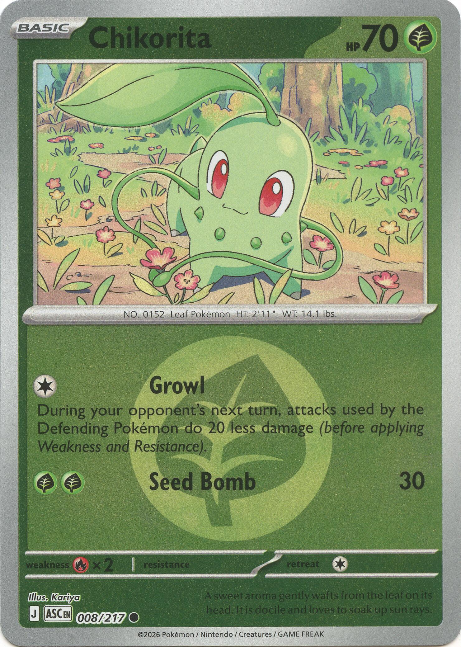 Chikorita (008/217) (Energy Symbol Pattern) [Mega Evolution: Ascended Heroes] | Exor Games New Glasgow