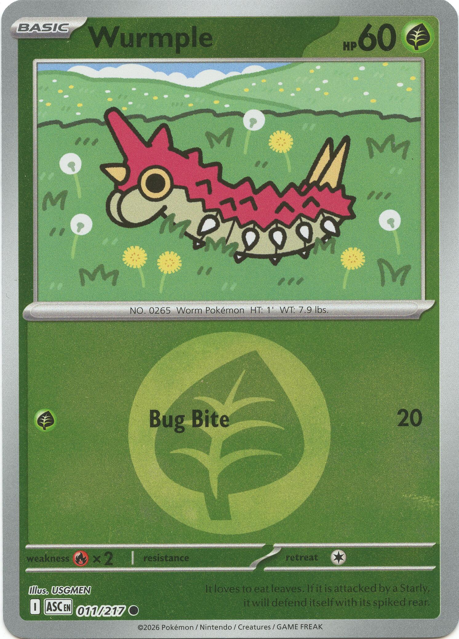 Wurmple (011/217) (Energy Symbol Pattern) [Mega Evolution: Ascended Heroes] | Exor Games New Glasgow