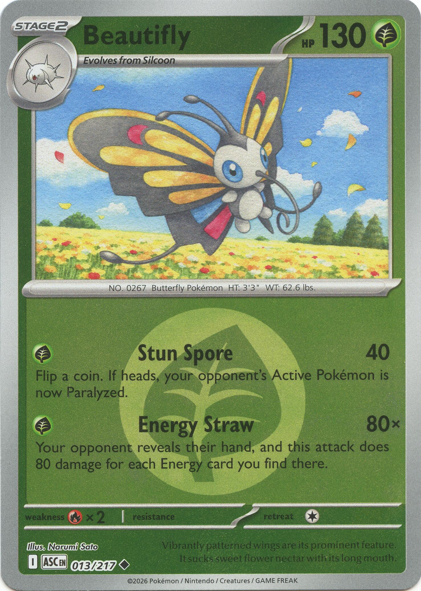Beautifly (013/217) (Energy Symbol Pattern) [Mega Evolution: Ascended Heroes] | Exor Games New Glasgow