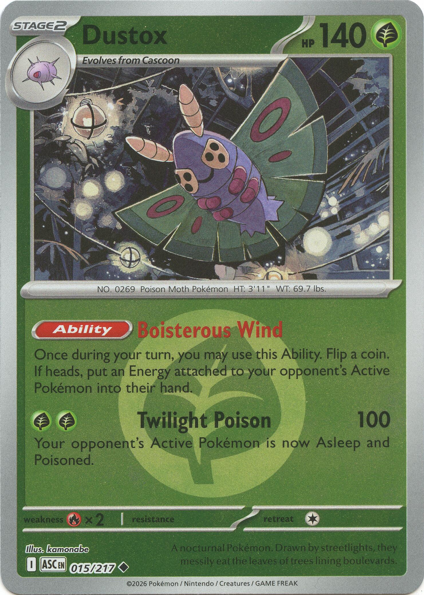 Dustox (015/217) (Energy Symbol Pattern) [Mega Evolution: Ascended Heroes] | Exor Games New Glasgow