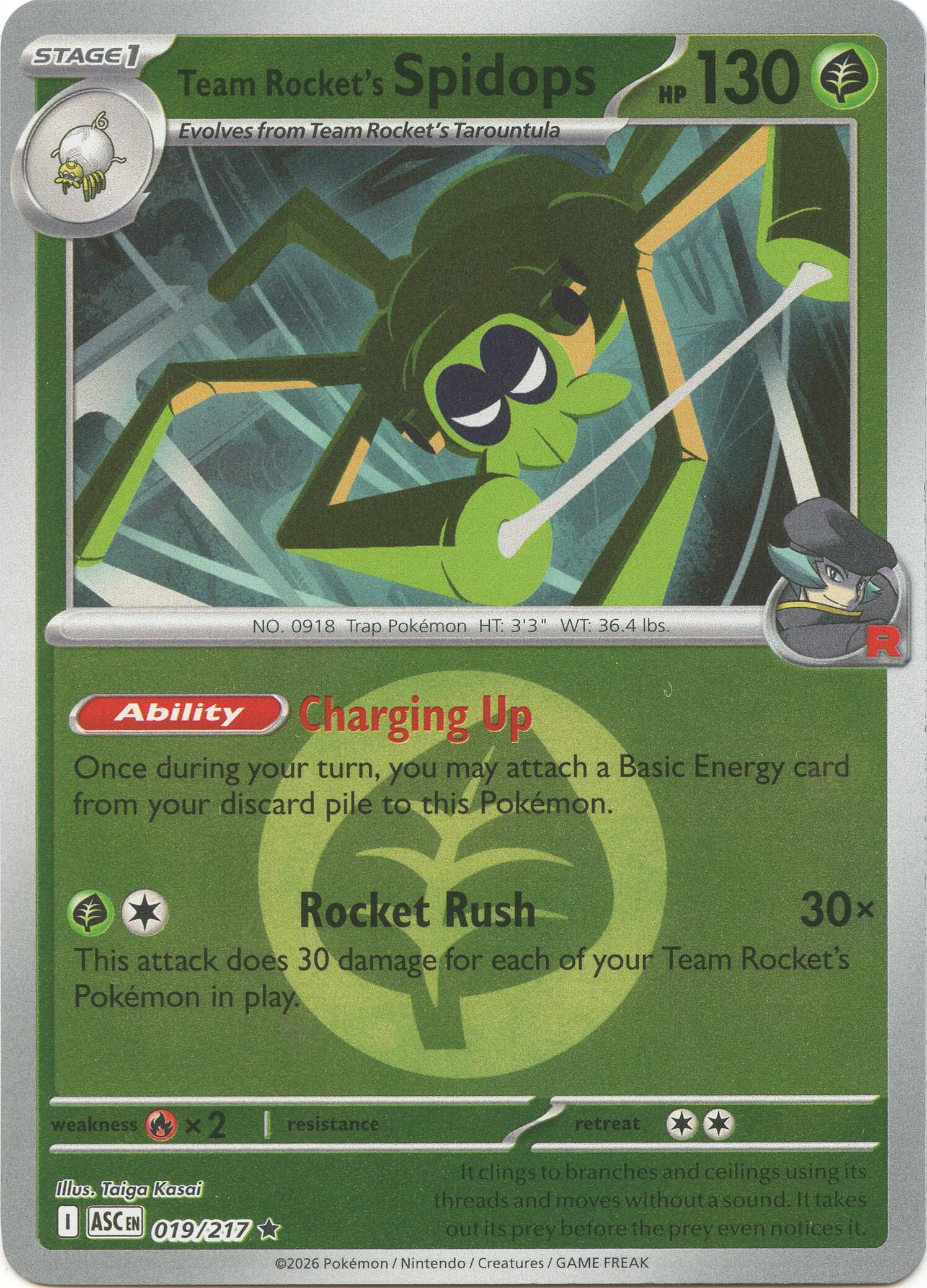 Team Rocket's Spidops (019/217) (Energy Symbol Pattern) [Mega Evolution: Ascended Heroes] | Exor Games New Glasgow