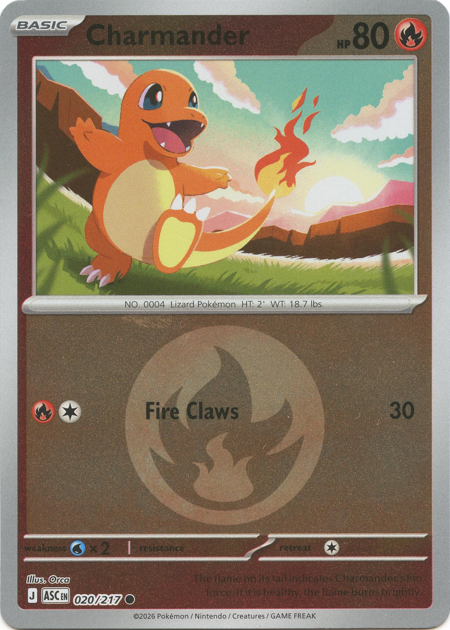 Charmander (020/217) (Energy Symbol Pattern) [Mega Evolution: Ascended Heroes] | Exor Games New Glasgow