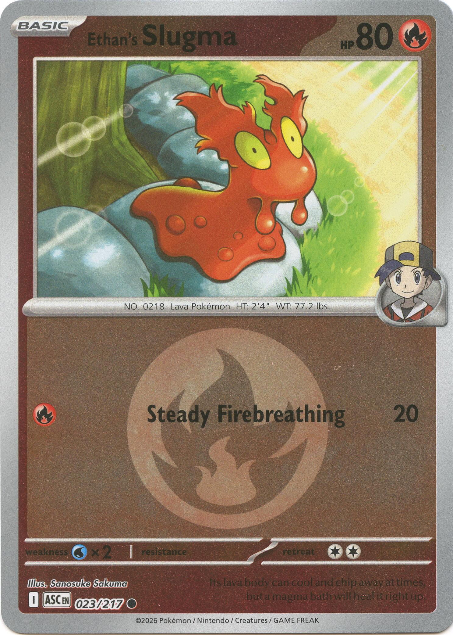 Ethan's Slugma (023/217) (Energy Symbol Pattern) [Mega Evolution: Ascended Heroes] | Exor Games New Glasgow