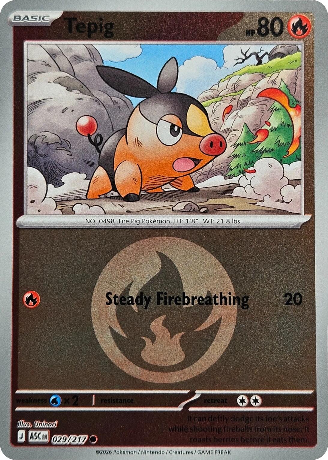 Tepig (029/217) (Energy Symbol Pattern) [Mega Evolution: Ascended Heroes] | Exor Games New Glasgow