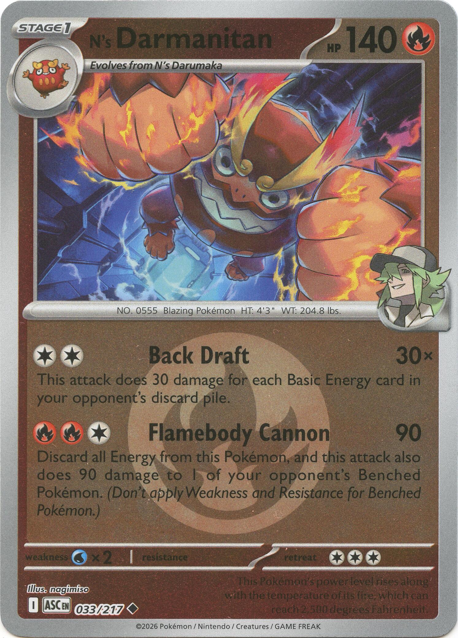 N's Darmanitan (033/217) (Energy Symbol Pattern) [Mega Evolution: Ascended Heroes] | Exor Games New Glasgow