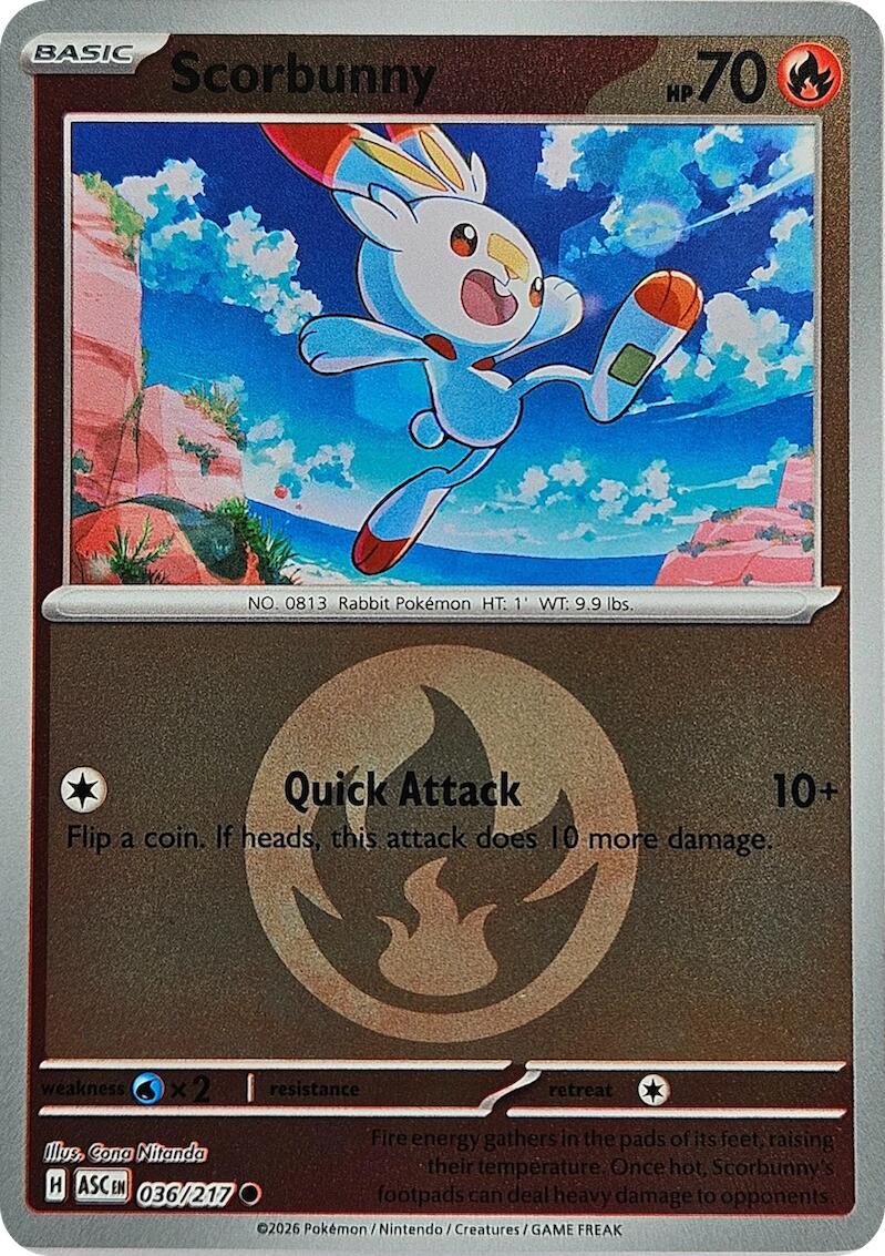 Scorbunny (036/217) (Energy Symbol Pattern) [Mega Evolution: Ascended Heroes] | Exor Games New Glasgow