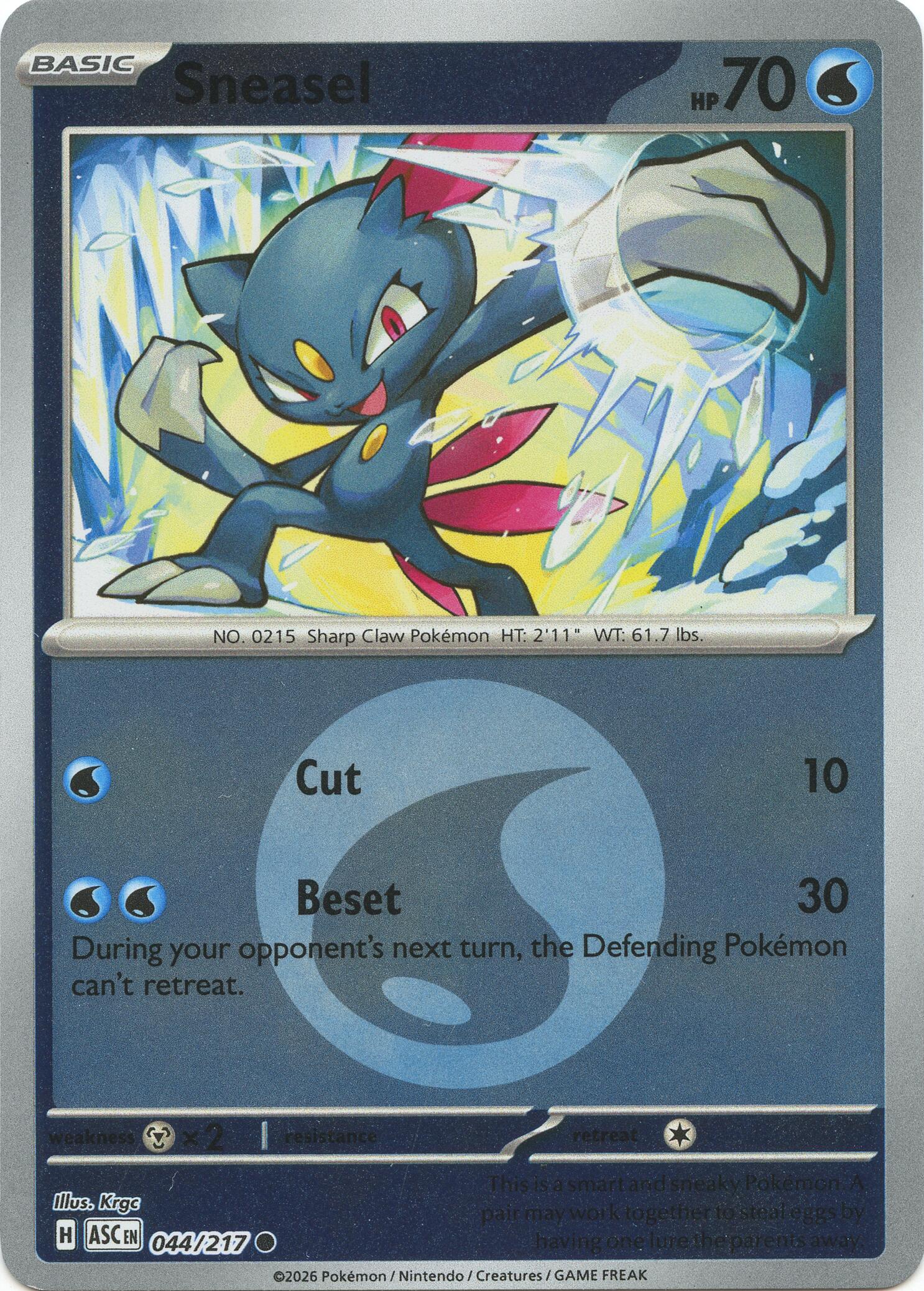 Sneasel (044/217) (Energy Symbol Pattern) [Mega Evolution: Ascended Heroes] | Exor Games New Glasgow