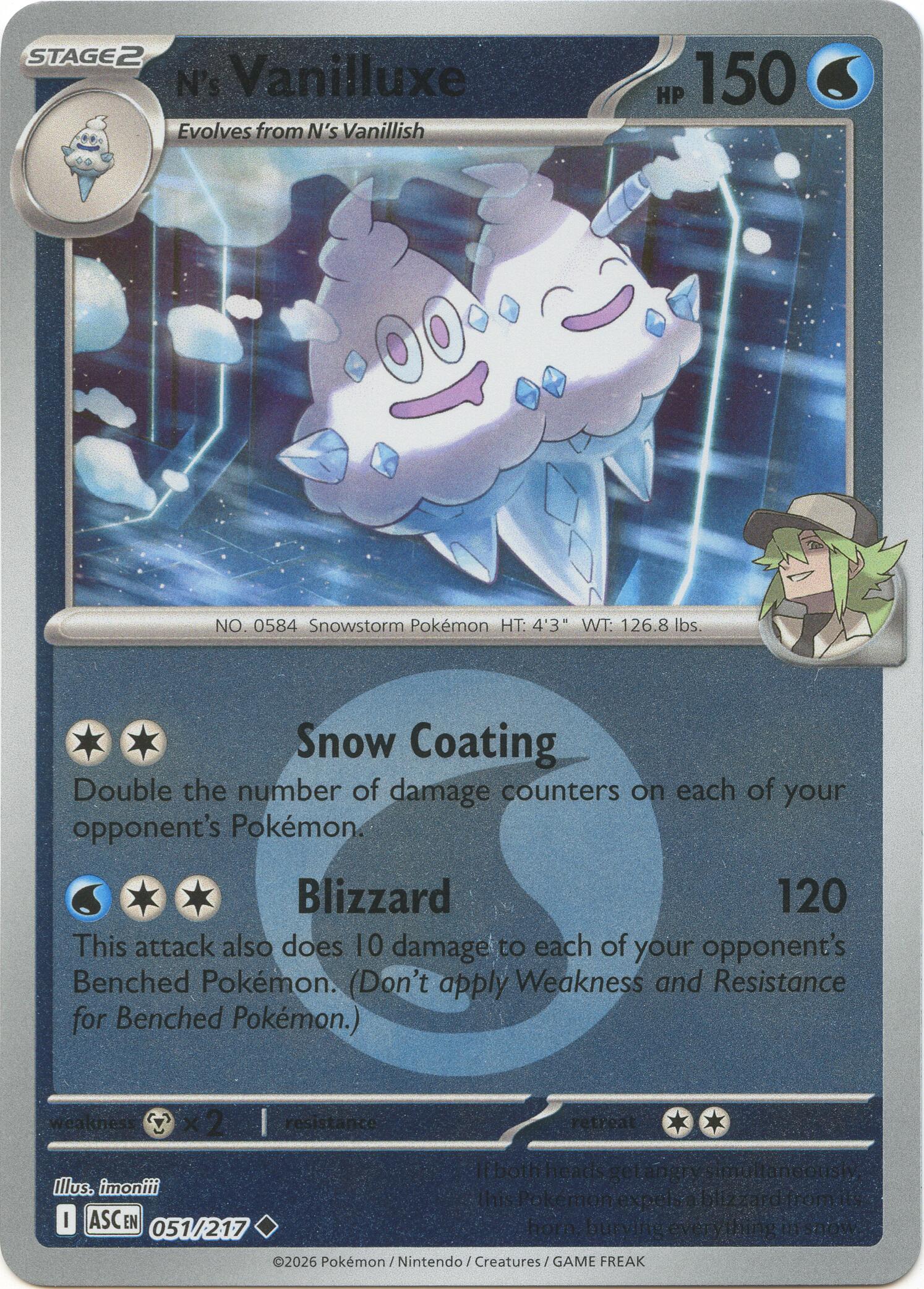 N's Vanilluxe (051/217) (Energy Symbol Pattern) [Mega Evolution: Ascended Heroes] | Exor Games New Glasgow