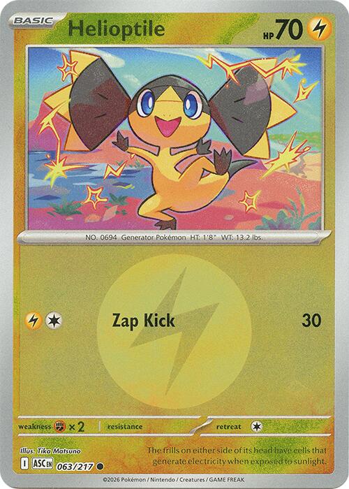 Helioptile (063/217) (Energy Symbol Pattern) [Mega Evolution: Ascended Heroes] | Exor Games New Glasgow