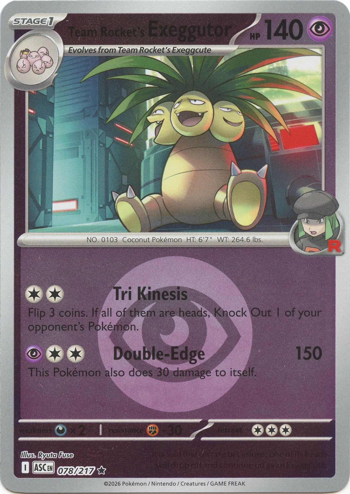 Team Rocket's Exeggutor (078/217) (Energy Symbol Pattern) [Mega Evolution: Ascended Heroes] | Exor Games New Glasgow