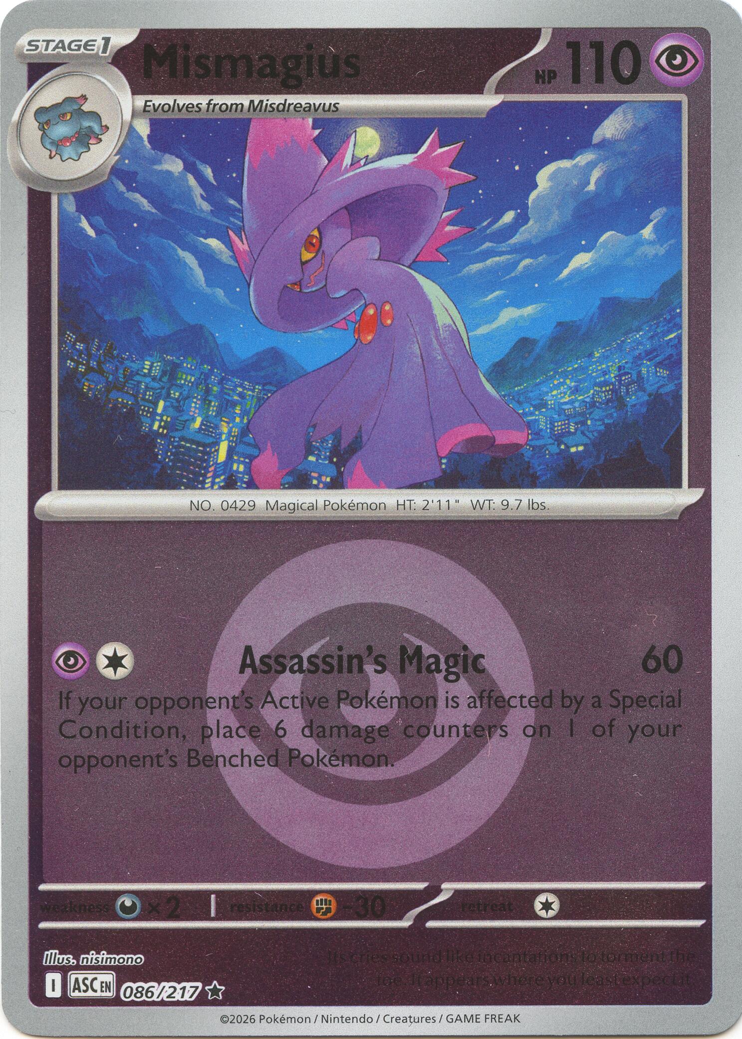 Mismagius (086/217) (Energy Symbol Pattern) [Mega Evolution: Ascended Heroes] | Exor Games New Glasgow