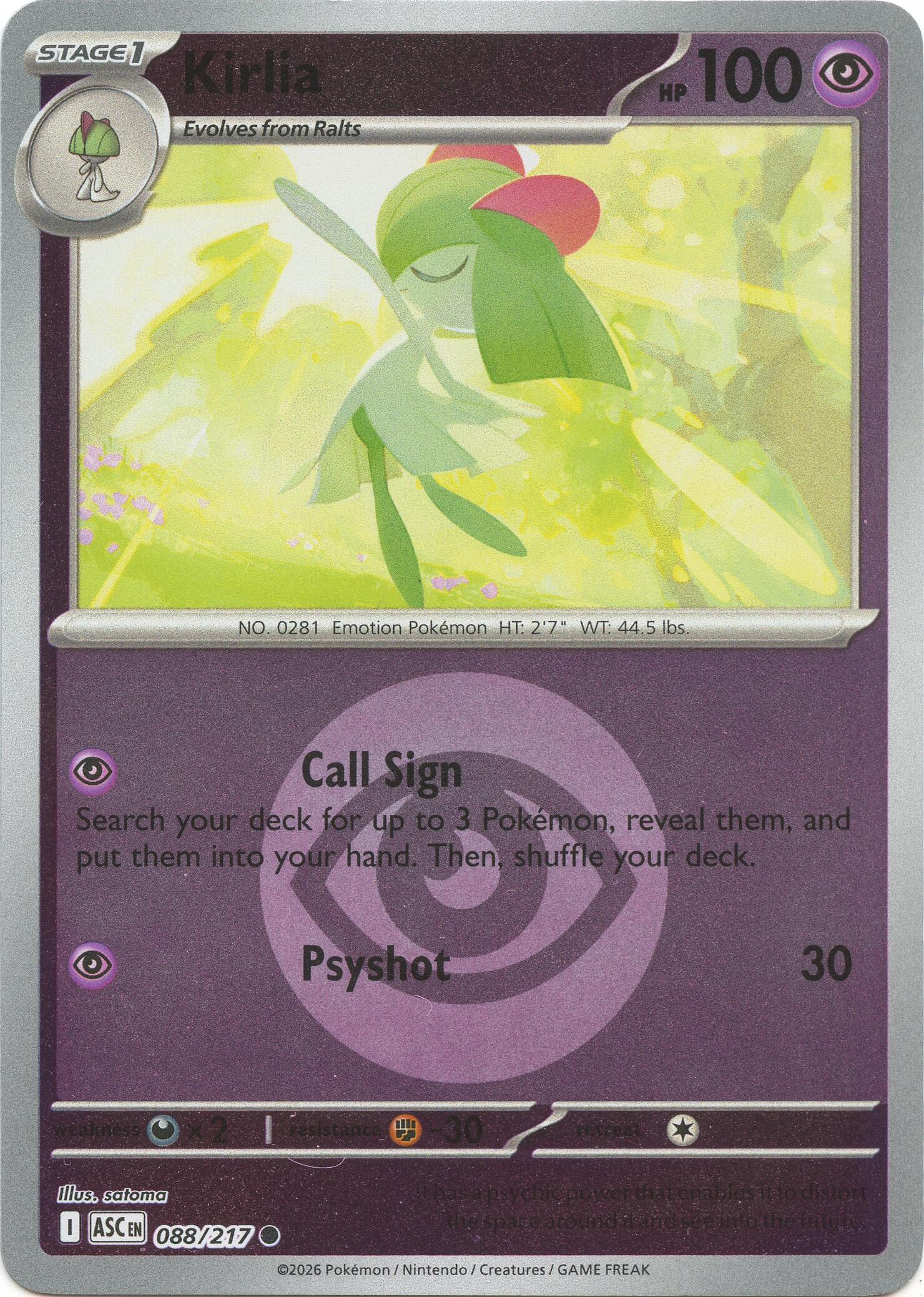 Kirlia (088/217) (Energy Symbol Pattern) [Mega Evolution: Ascended Heroes] | Exor Games New Glasgow