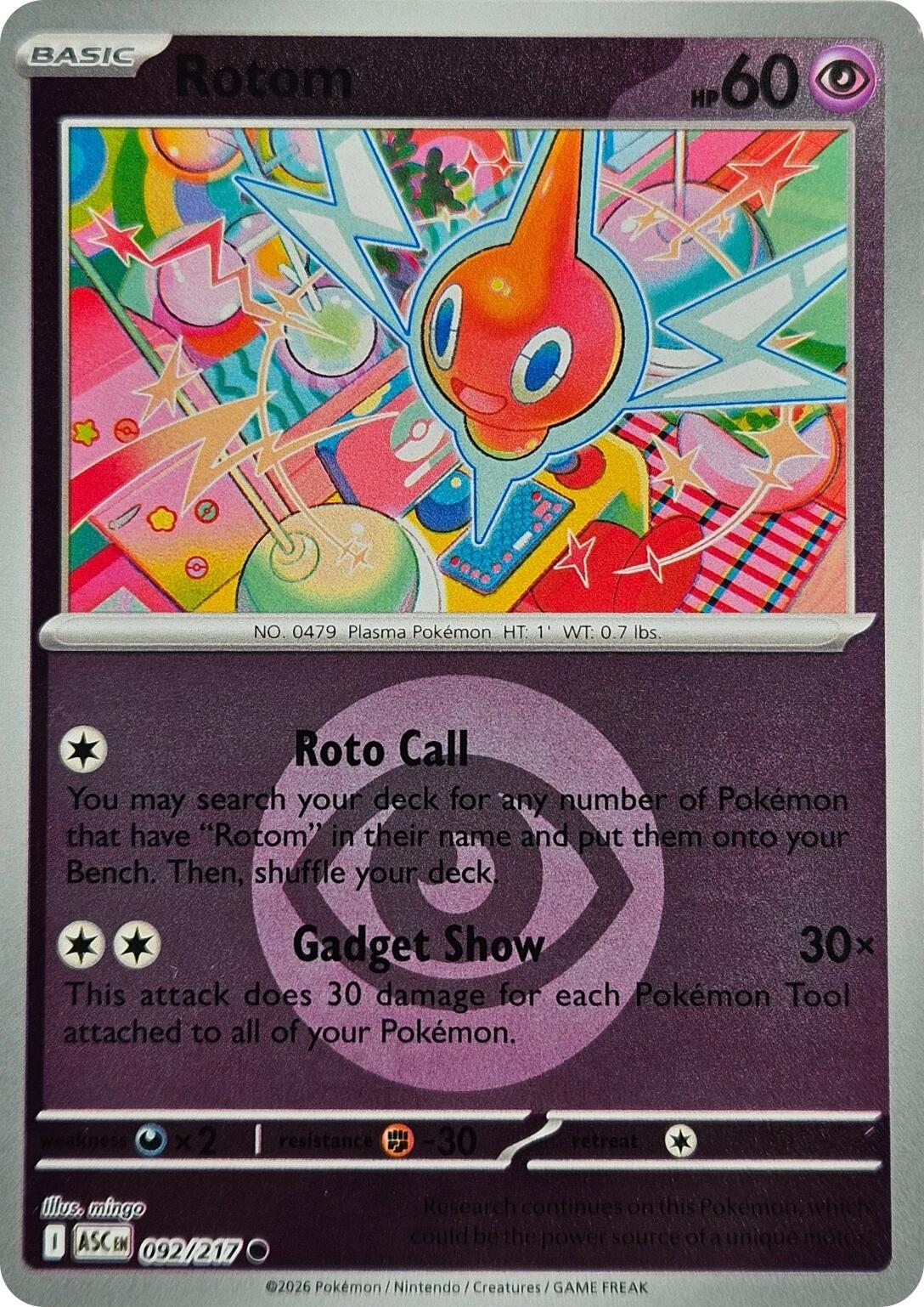 Rotom (092/217) (Energy Symbol Pattern) [Mega Evolution: Ascended Heroes] | Exor Games New Glasgow