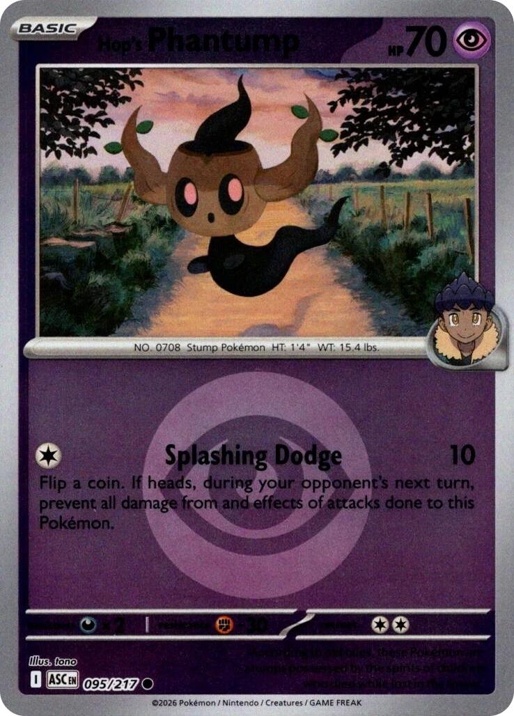 Hop's Phantump (095/217) (Energy Symbol Pattern) [Mega Evolution: Ascended Heroes] | Exor Games New Glasgow