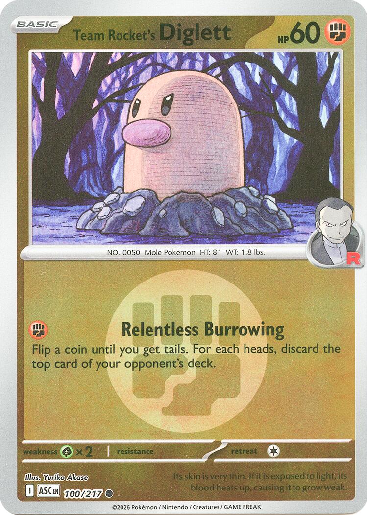 Team Rocket's Diglett (100/217) (Energy Symbol Pattern) [Mega Evolution: Ascended Heroes] | Exor Games New Glasgow