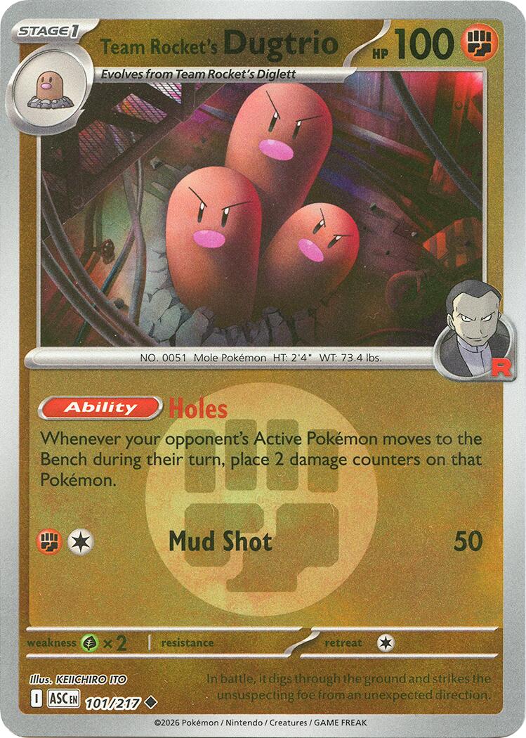 Team Rocket's Dugtrio (101/217) (Energy Symbol Pattern) [Mega Evolution: Ascended Heroes] | Exor Games New Glasgow