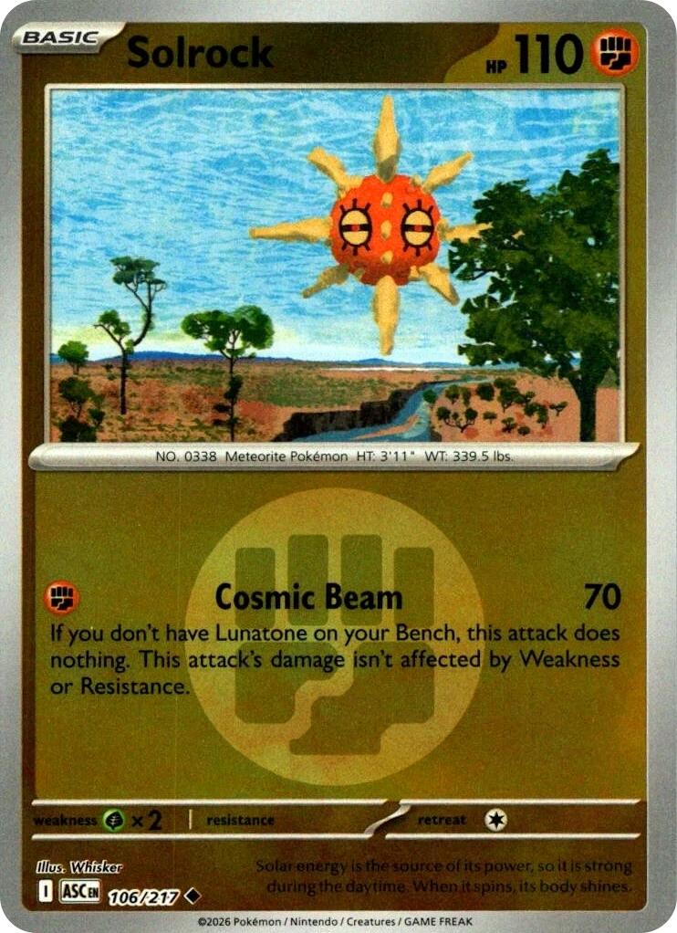 Solrock (106/217) (Energy Symbol Pattern) [Mega Evolution: Ascended Heroes] | Exor Games New Glasgow