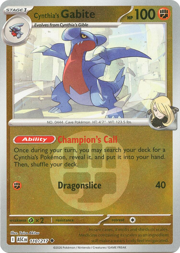 Cynthia's Gabite (110/217) (Energy Symbol Pattern) [Mega Evolution: Ascended Heroes] | Exor Games New Glasgow