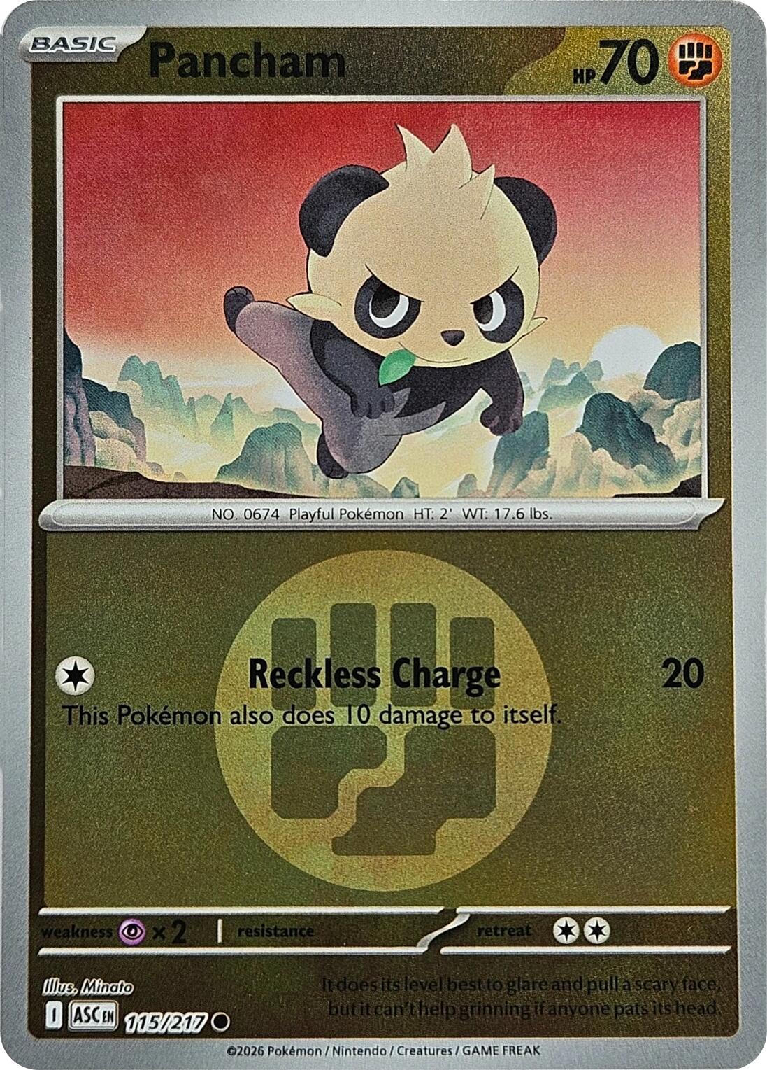 Pancham (115/217) (Energy Symbol Pattern) [Mega Evolution: Ascended Heroes] | Exor Games New Glasgow