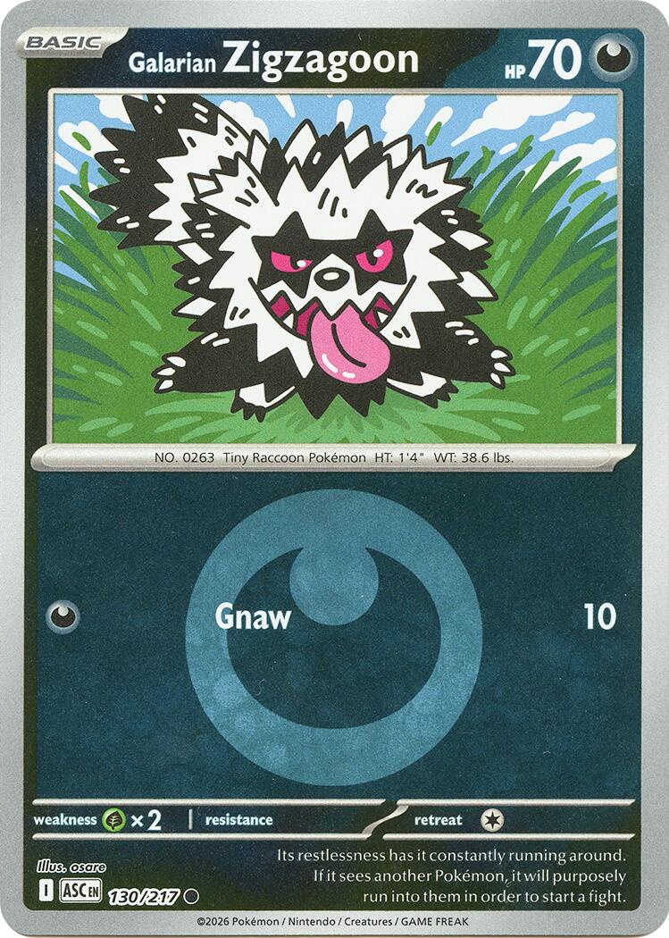 Galarian Zigzagoon (130/217) (Energy Symbol Pattern) [Mega Evolution: Ascended Heroes] | Exor Games New Glasgow