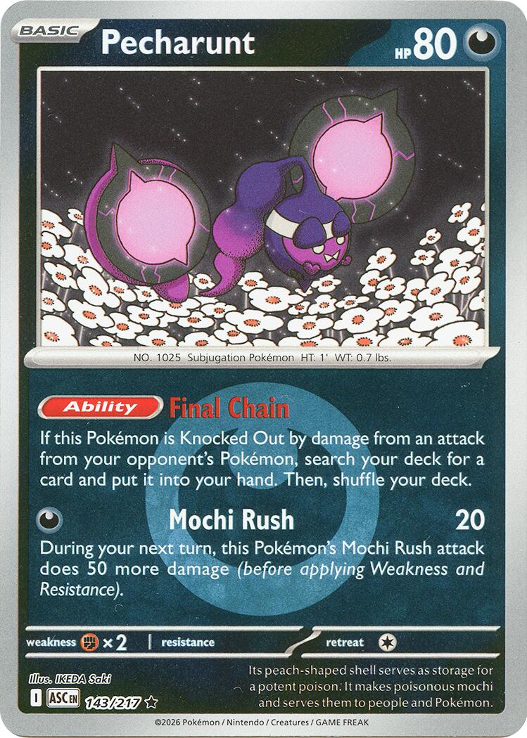 Pecharunt (143/217) (Energy Symbol Pattern) [Mega Evolution: Ascended Heroes] | Exor Games New Glasgow