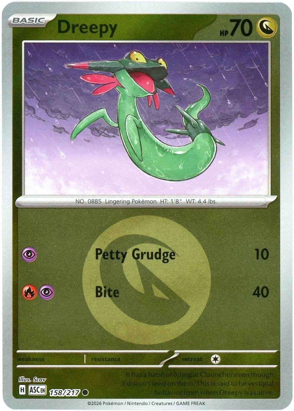 Dreepy (158/217) (Energy Symbol Pattern) [Mega Evolution: Ascended Heroes] | Exor Games New Glasgow
