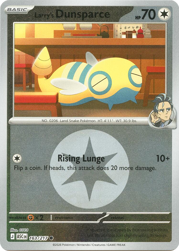 Larry's Dunsparce (163/217) (Energy Symbol Pattern) [Mega Evolution: Ascended Heroes] | Exor Games New Glasgow