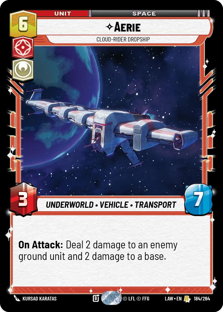 Aerie - Cloud-Rider Dropship (184/264) (184/264) [A Lawless Time] | Exor Games New Glasgow