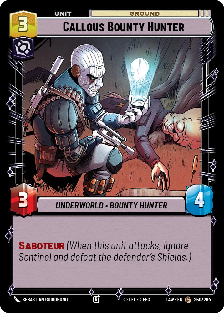 Callous Bounty Hunter (250/264) (250/264) [A Lawless Time] | Exor Games New Glasgow