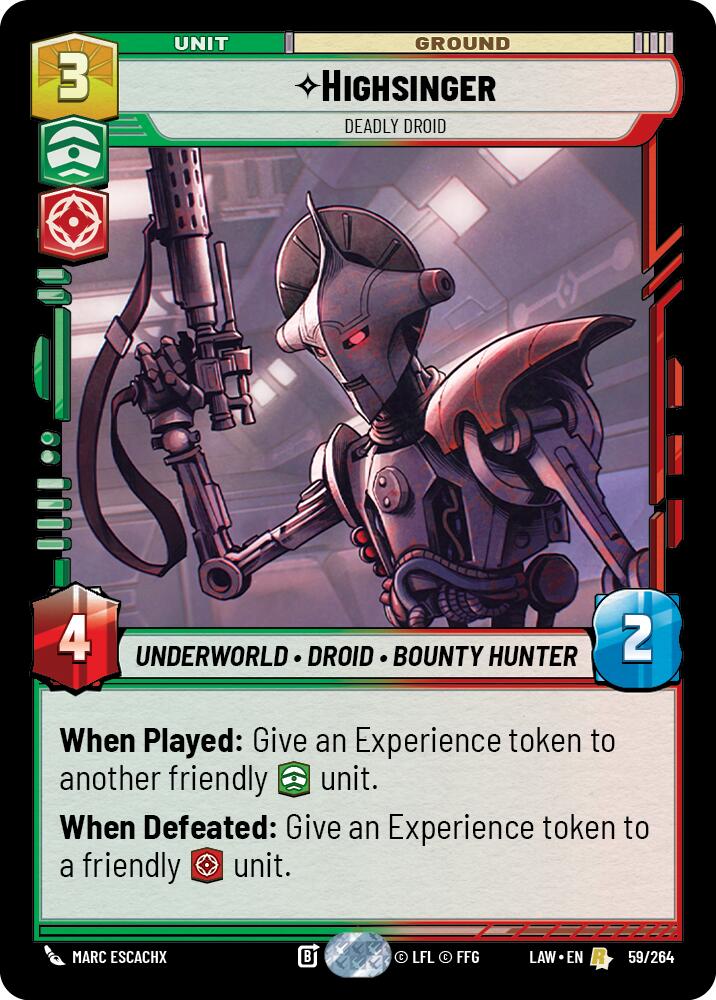 Highsinger - Deadly Droid (59/264) (59/264) [A Lawless Time] | Exor Games New Glasgow