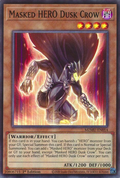 Masked HERO Dusk Crow [MZMU-EN014] Super Rare | Exor Games New Glasgow