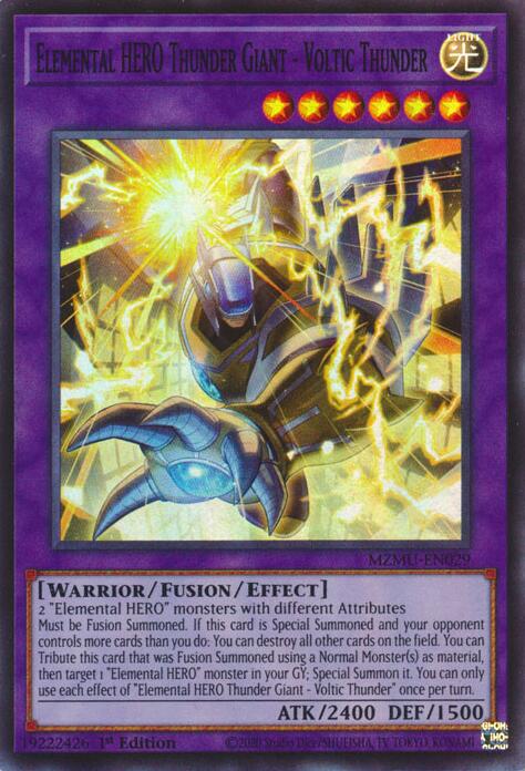 Elemental HERO Thunder Giant - Voltic Thunder [MZMU-EN029] Super Rare | Exor Games New Glasgow