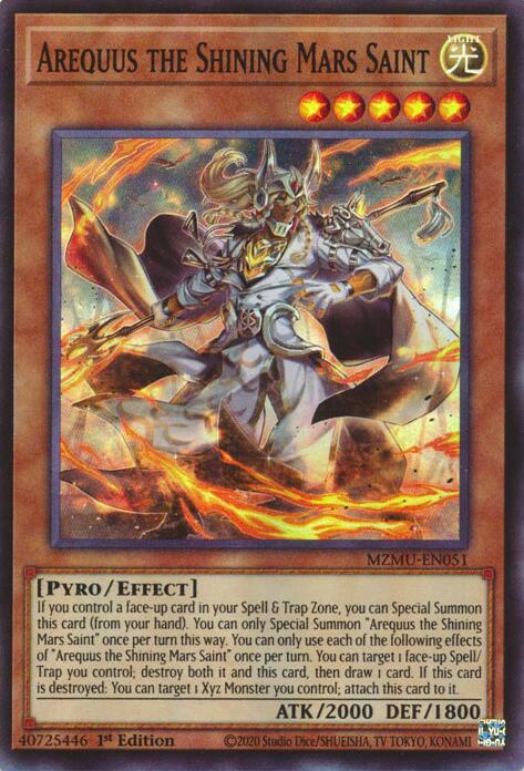 Arequus the Shining Mars Saint [MZMU-EN051] Super Rare | Exor Games New Glasgow
