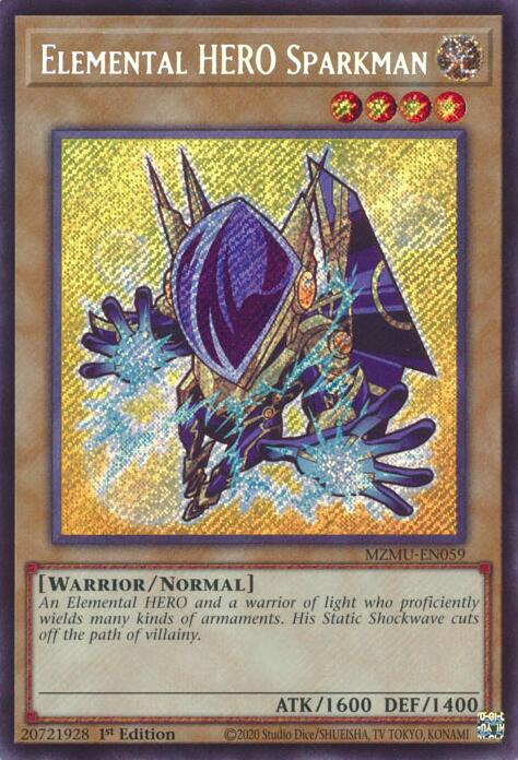 Elemental HERO Sparkman [MZMU-EN059] Secret Rare | Exor Games New Glasgow