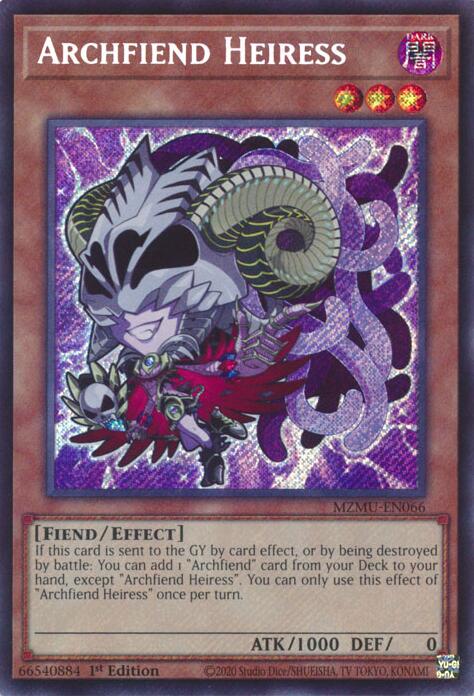 Archfiend Heiress [MZMU-EN066] Secret Rare | Exor Games New Glasgow