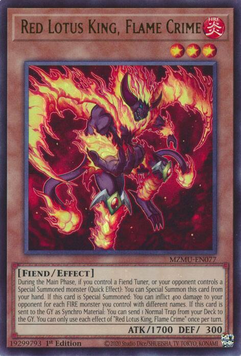 Red Lotus King, Flame Crime [MZMU-EN077] Ultra Rare | Exor Games New Glasgow