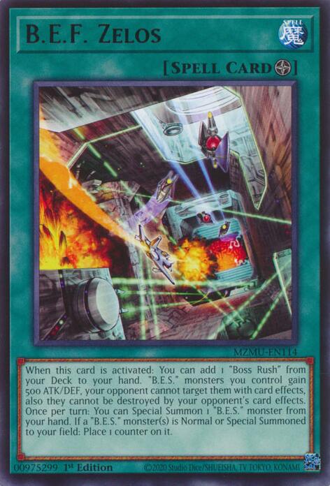 B.E.F. Zelos [MZMU-EN114] Rare | Exor Games New Glasgow