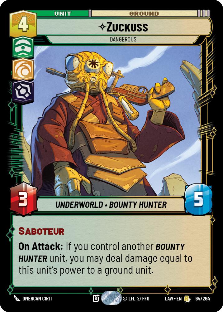 Zuckuss - Dangerous (64/264) (64/264) [A Lawless Time] | Exor Games New Glasgow