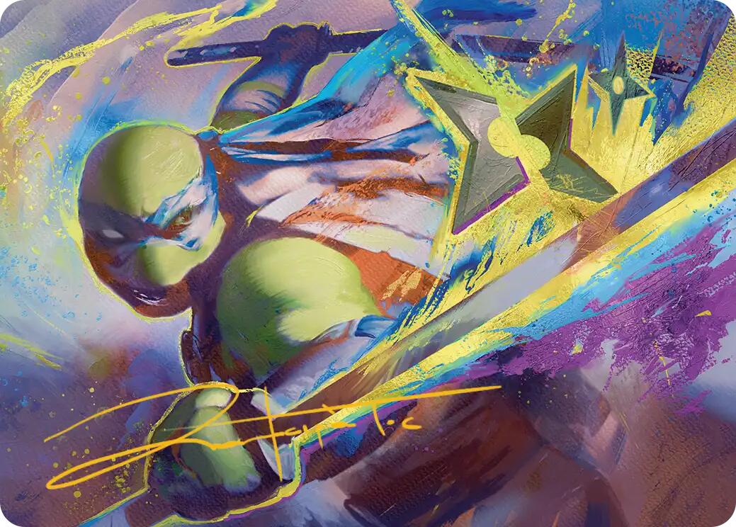 Leonardo's Technique Art Card (Gold-Stamped Signature) [Teenage Mutant Ninja Turtles Art Series] | Exor Games New Glasgow