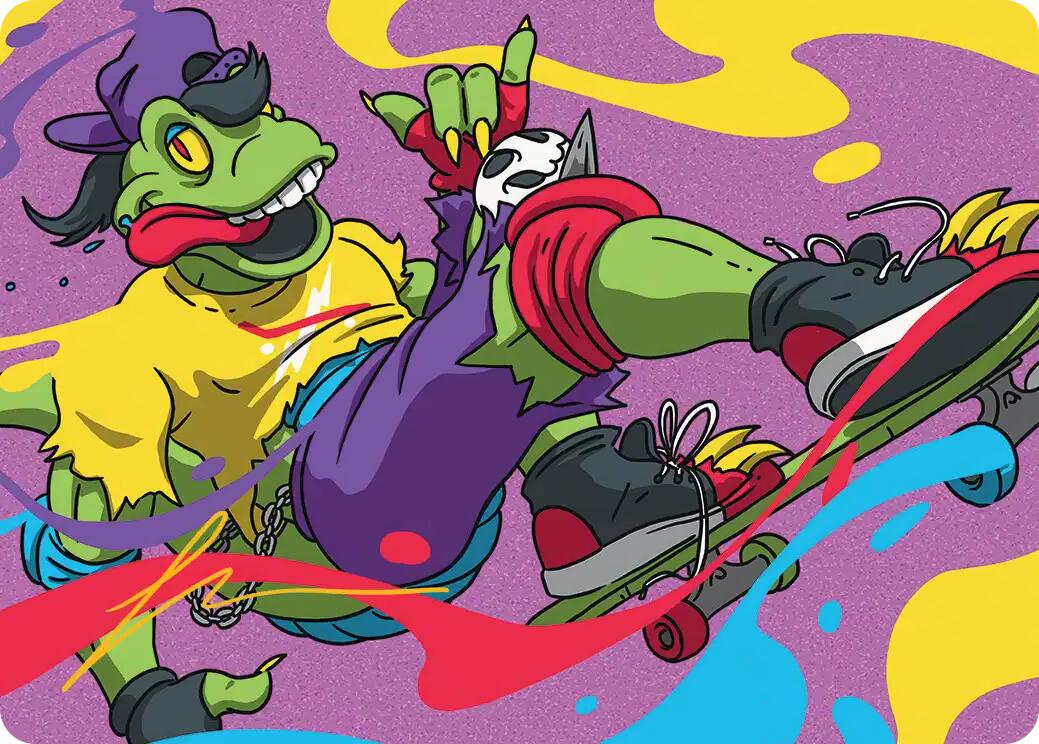 Mondo Gecko Art Card (Gold-Stamped Signature) [Teenage Mutant Ninja Turtles Art Series] | Exor Games New Glasgow