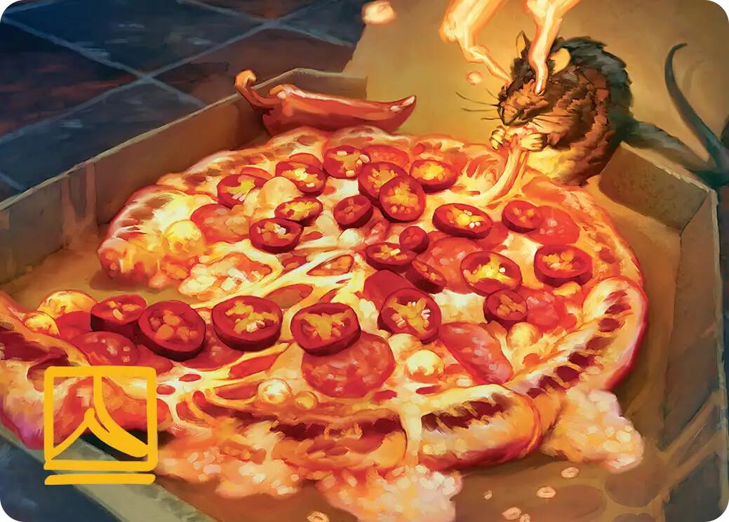 Spicy Oatmeal Pizza Art Card (Gold-Stamped Signature) [Teenage Mutant Ninja Turtles Art Series] | Exor Games New Glasgow