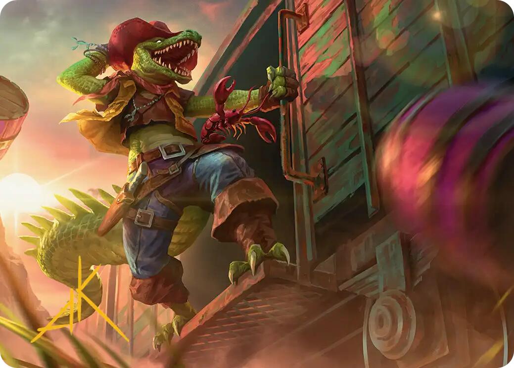 Leatherhead, Iron Gator Art Card (Gold-Stamped Signature) [Teenage Mutant Ninja Turtles Art Series] | Exor Games New Glasgow