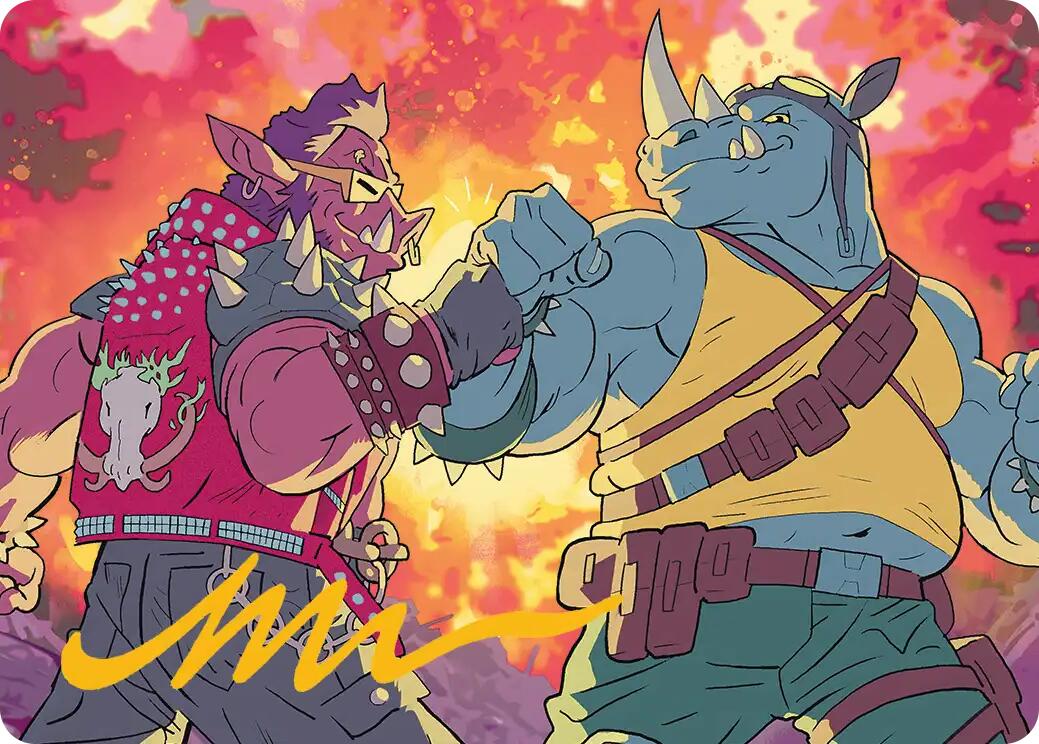 Bebop & Rocksteady Art Card (Gold-Stamped Signature) [Teenage Mutant Ninja Turtles Art Series] | Exor Games New Glasgow