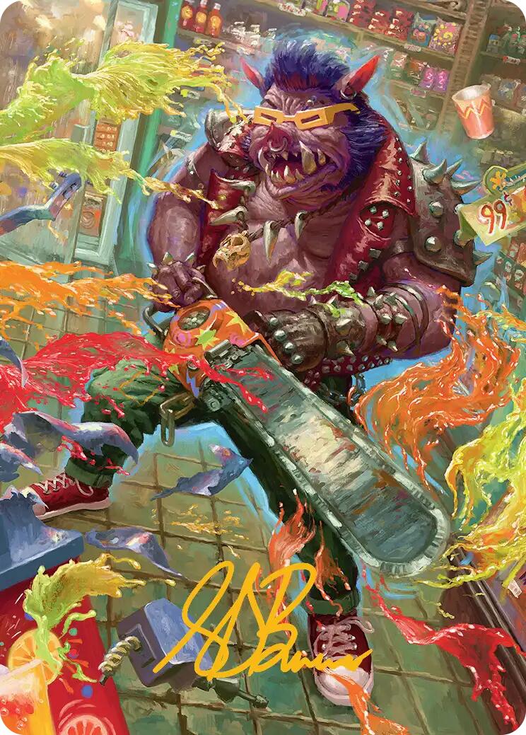 Bebop, Porcine Punk Art Card (Gold-Stamped Signature) [Teenage Mutant Ninja Turtles Art Series] | Exor Games New Glasgow
